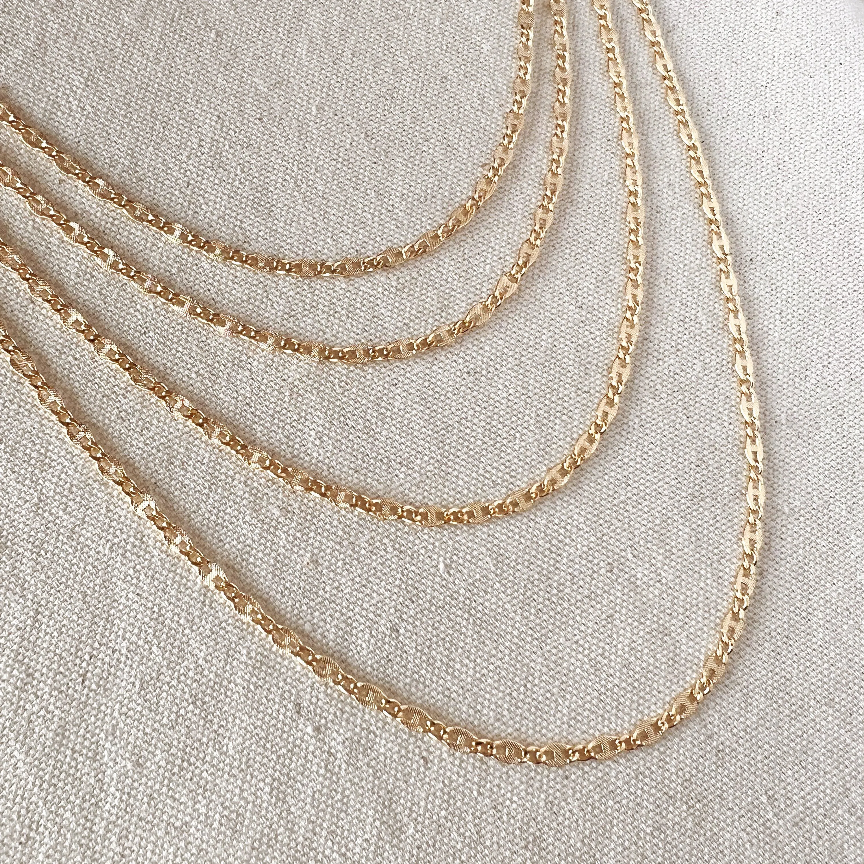 18k Gold Filled Detailed Chain Jewelry