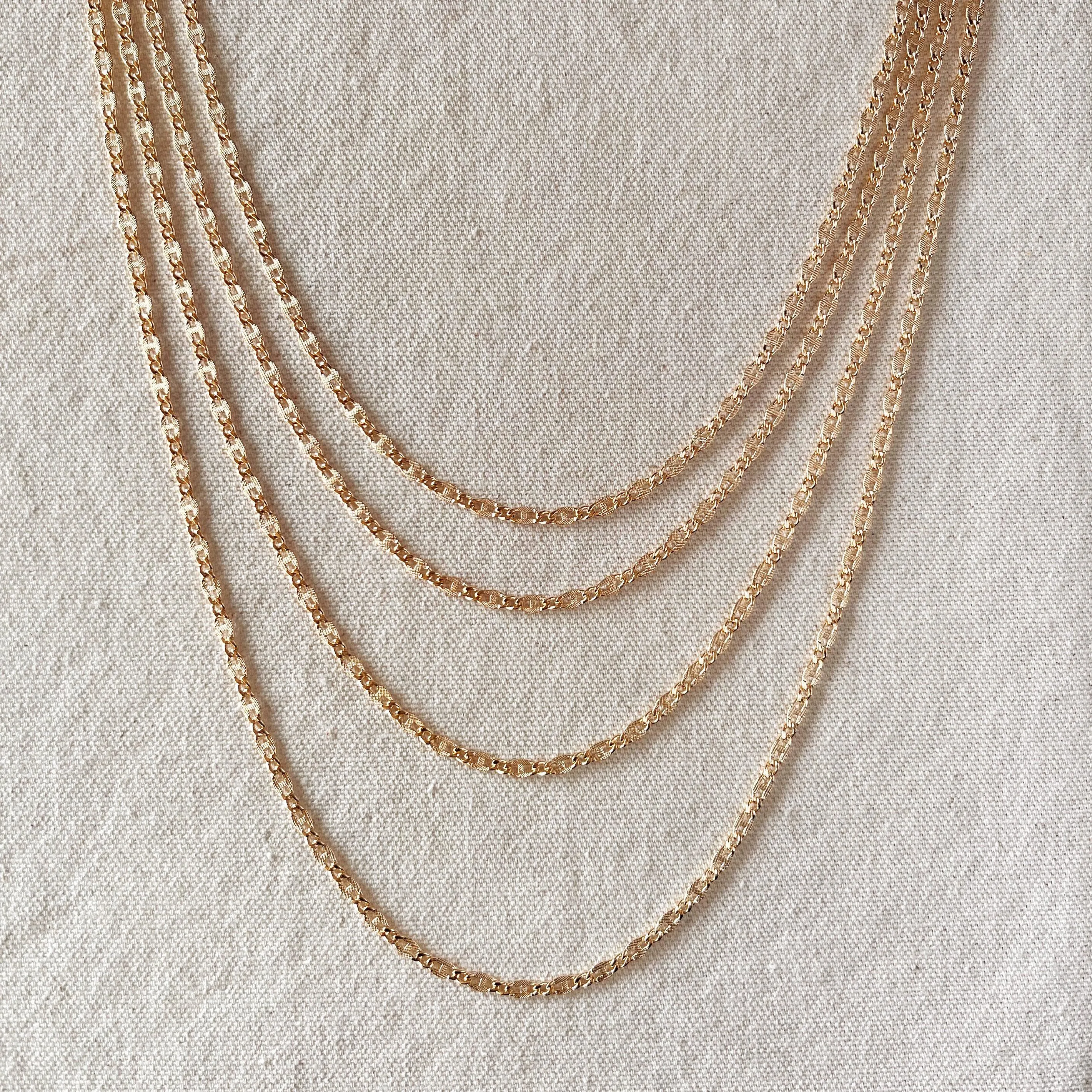 18k Gold Filled Detailed Chain Jewelry