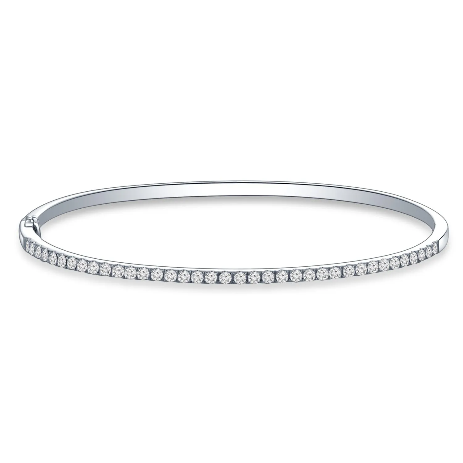 18K White Gold Diamond Bangle