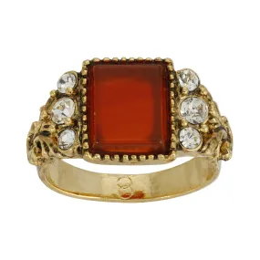 1928 Jewelry Carnelian Gemstone Crystal Accent Ring