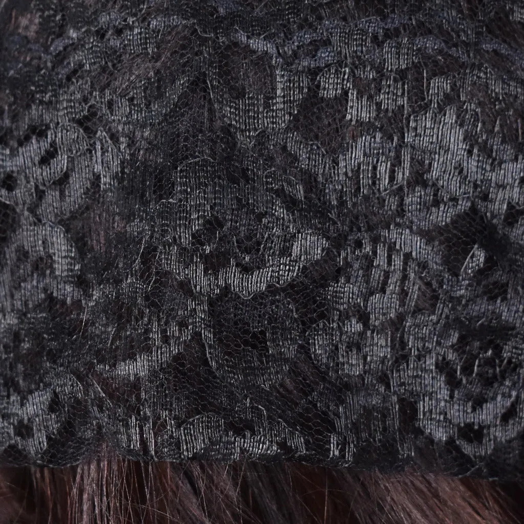 1950s Black Lace Head Scarf Tie