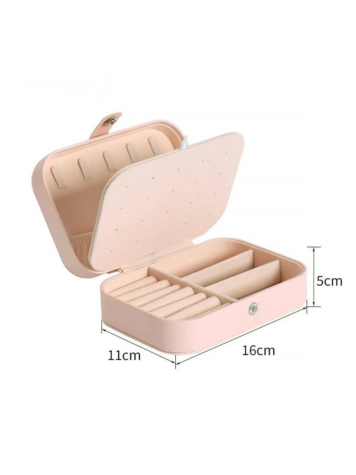 1pc Fashionable Pink Multi Compartment Jewelry Display For Jewelry Storage