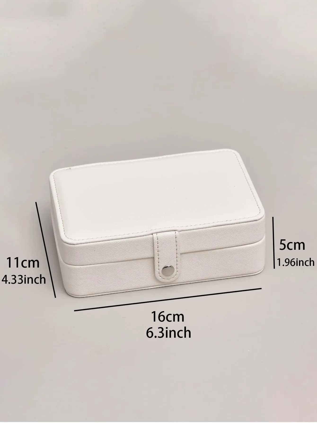 1pc Plain PU Jewelry Storage Box For Accessories, Multi-grid Jewelry Organizer For Gift, Portable Jewelry Box For Travel