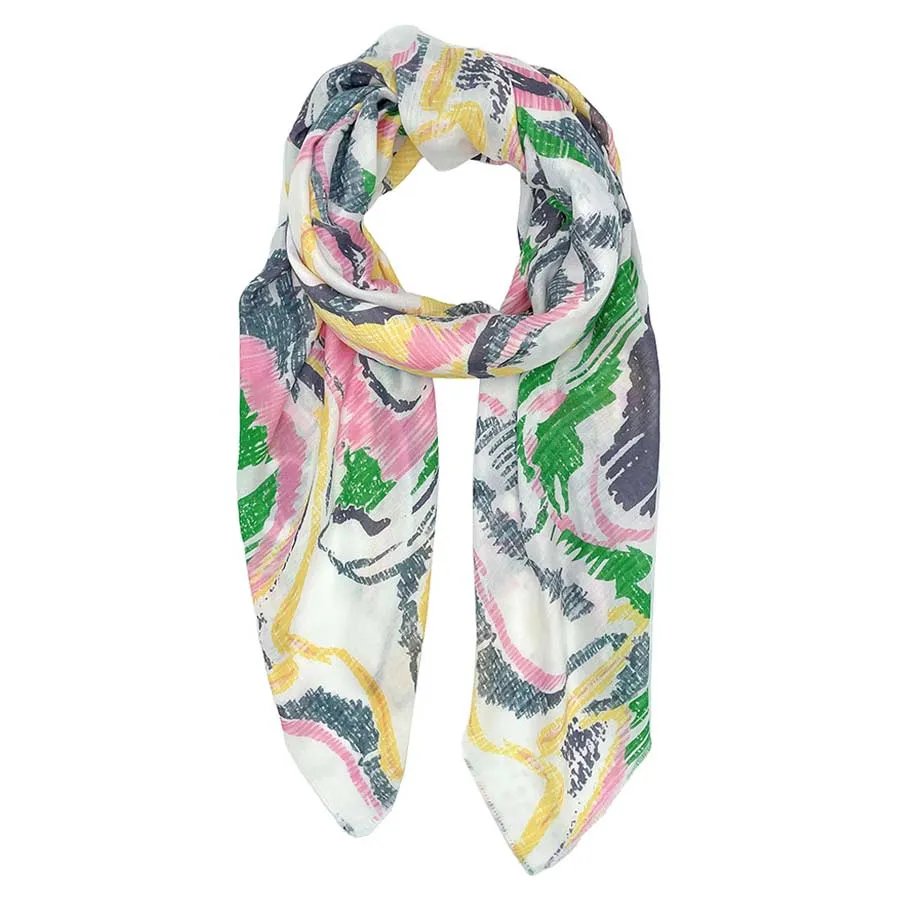 Abstract Printed Oblong Scarf