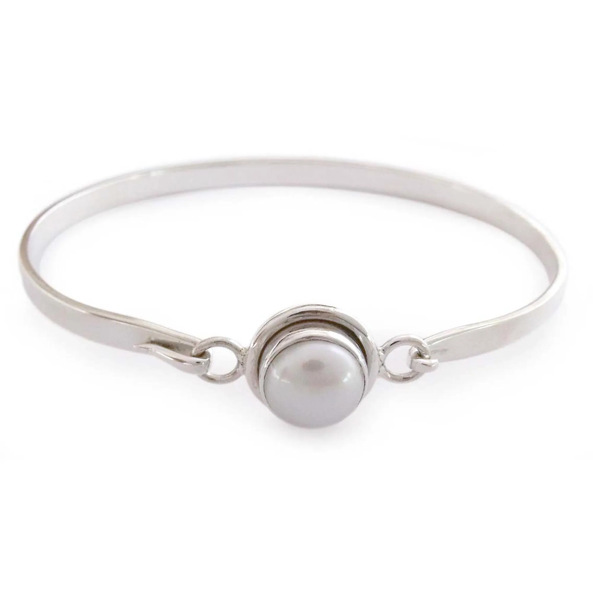 Aesthetic Moon Pearl Bangle Bracelet