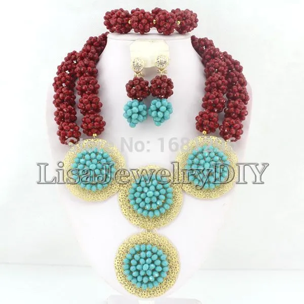 African Beads Jewelry Sets Crystal Beads