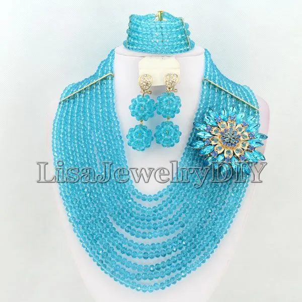 African Beads Jewelry Sets Crystal Beads