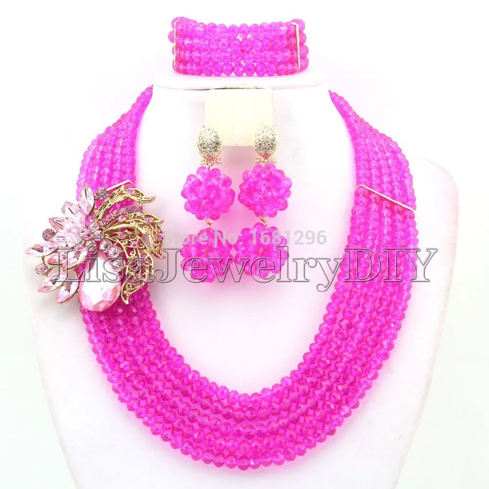 African Beads Jewelry Sets Crystal Beads