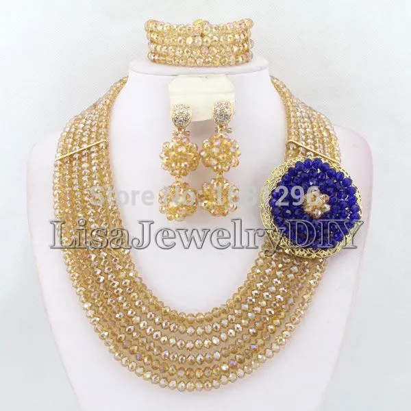 African Beads Jewelry Sets Crystal Beads