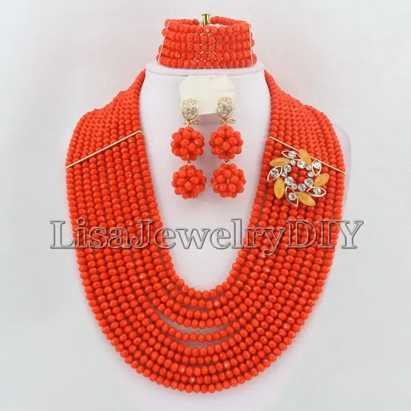 African Beads Jewelry Sets Crystal Beads