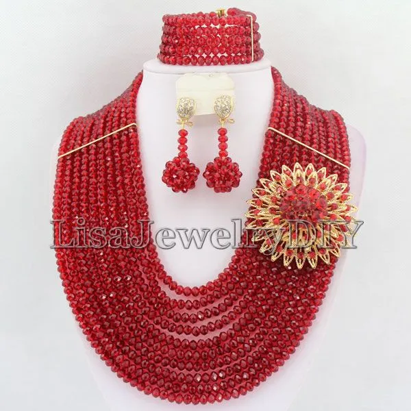 African Beads Jewelry Sets Crystal Beads