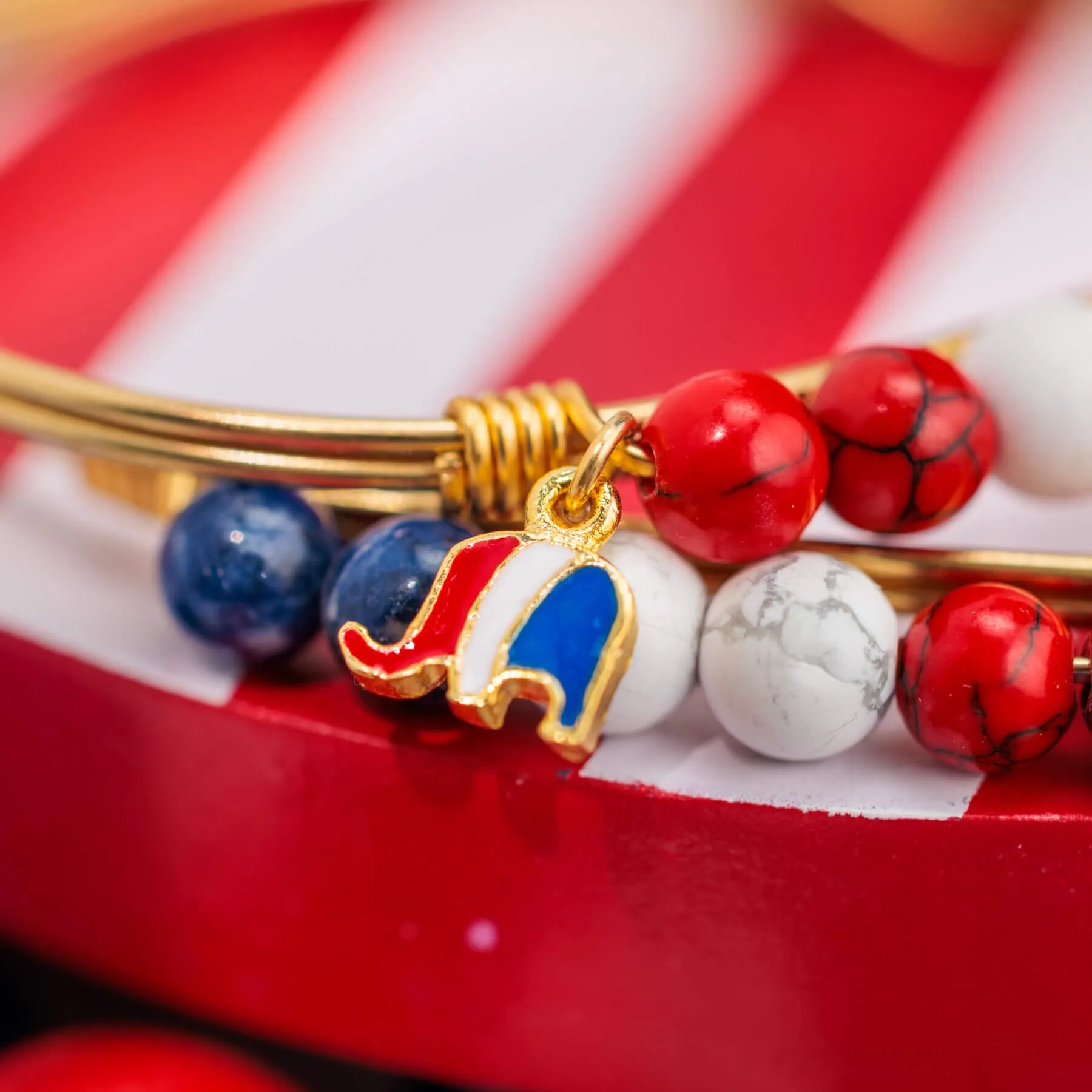 Americana Bangle Bracelet W/ Republican Charm