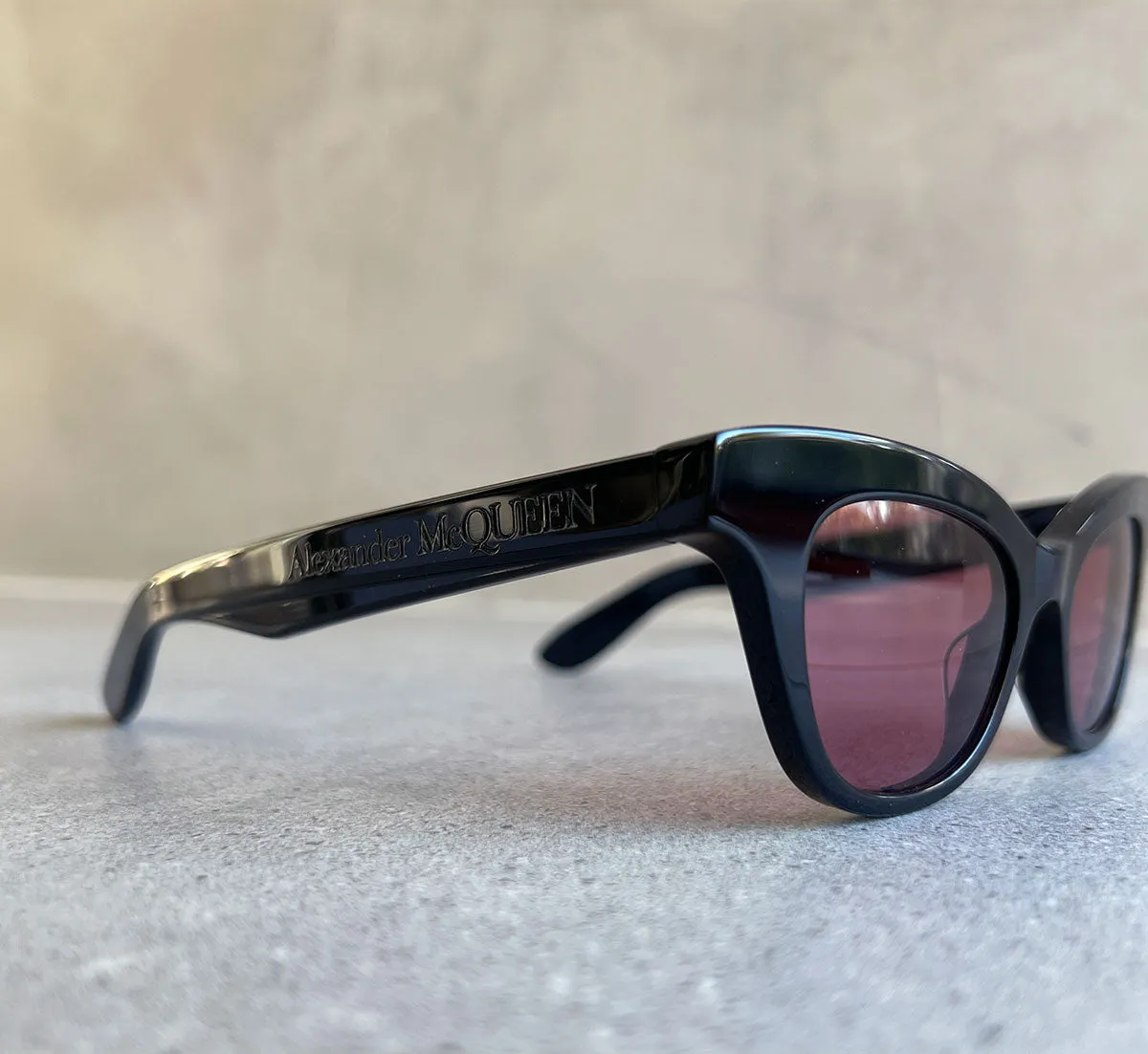 Black/Pink AMQ AM0381S Designer Sunglasses for Women