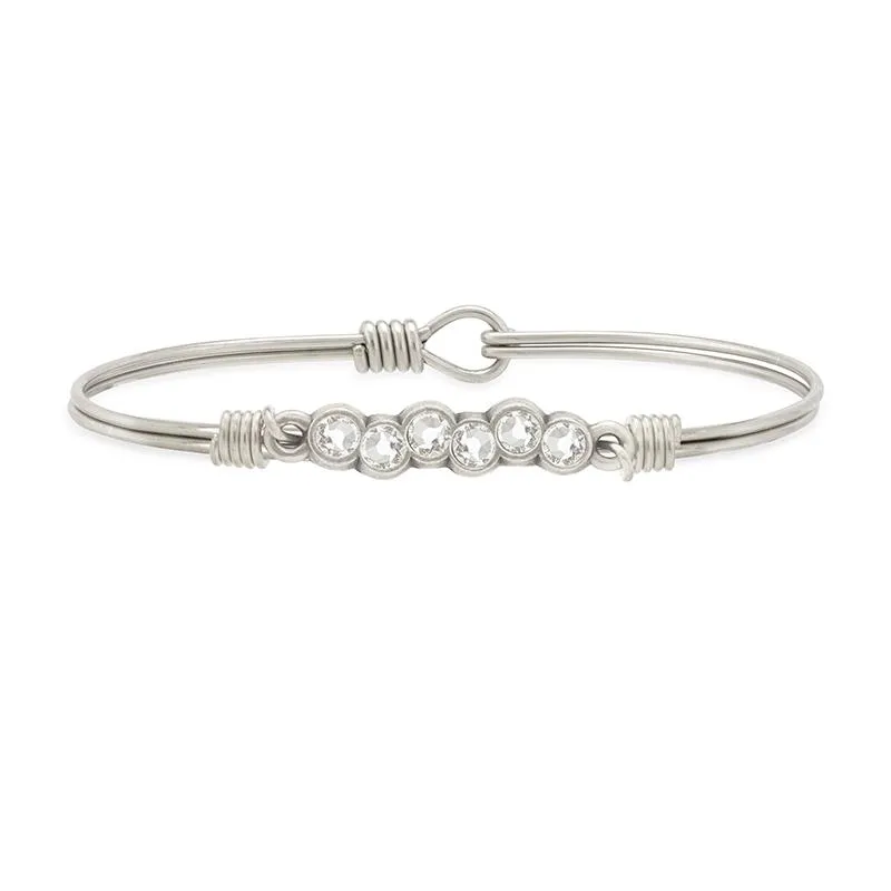 April Starlight Birthstone Bangle Bracelet