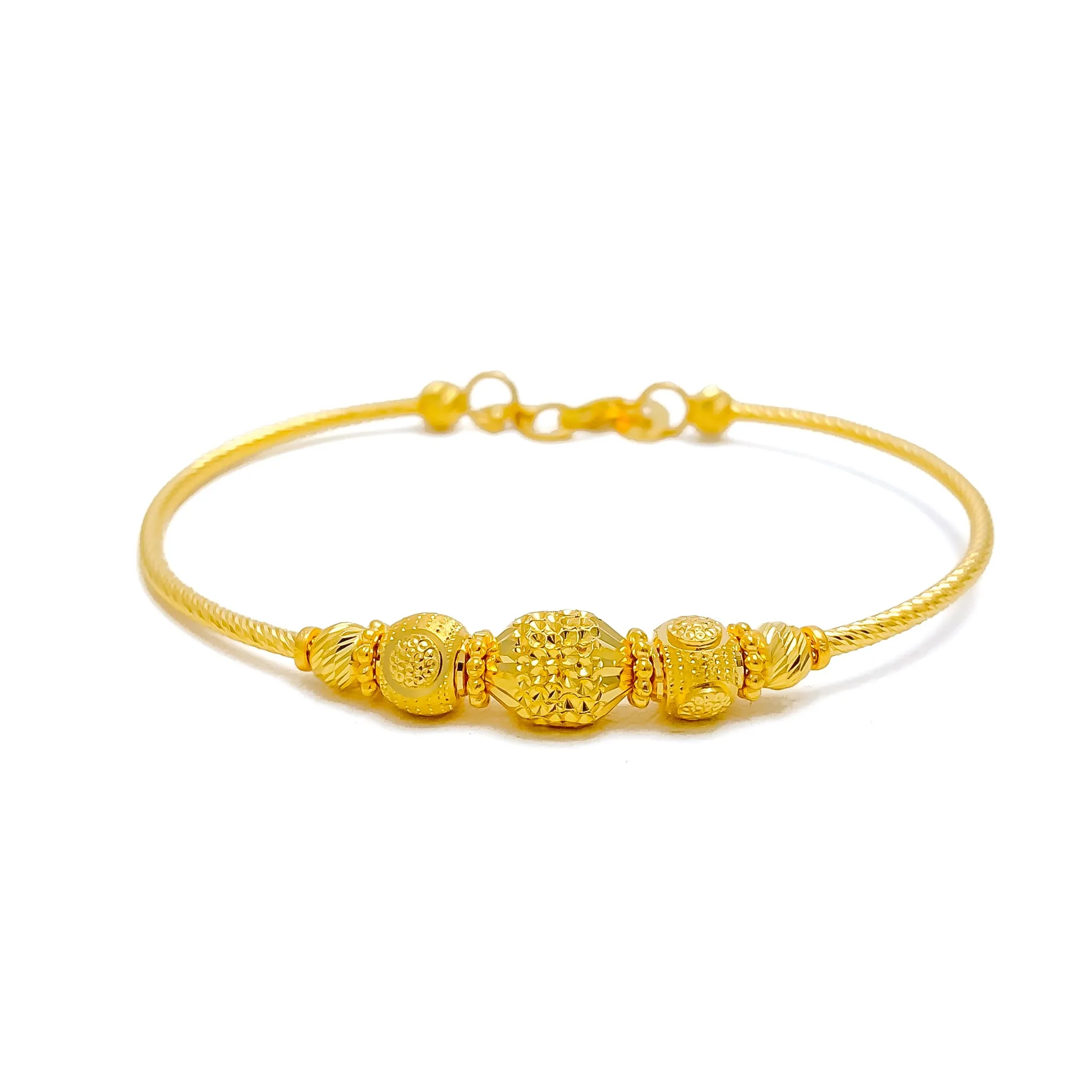 Attractive Textured 22k Gold Bangle Bracelet