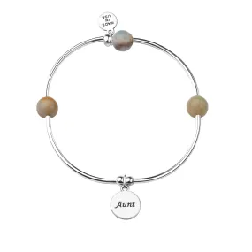 Aunt | Soft Bangle Charm Bracelet | Amazonite