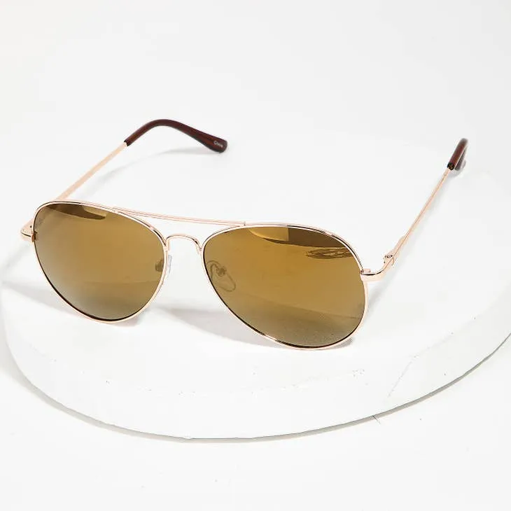 Aviator Gold Rimmed Sunglasses