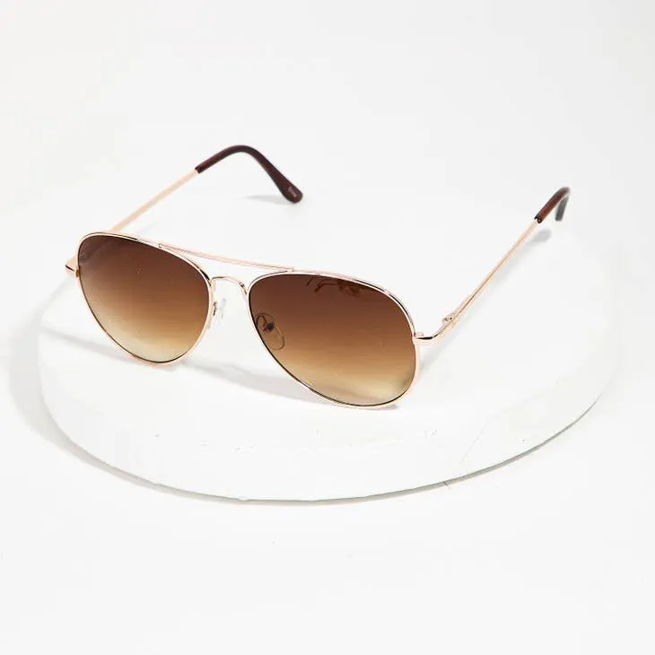 Aviator Gold Rimmed Sunglasses