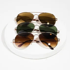 Aviator Gold Rimmed Sunglasses