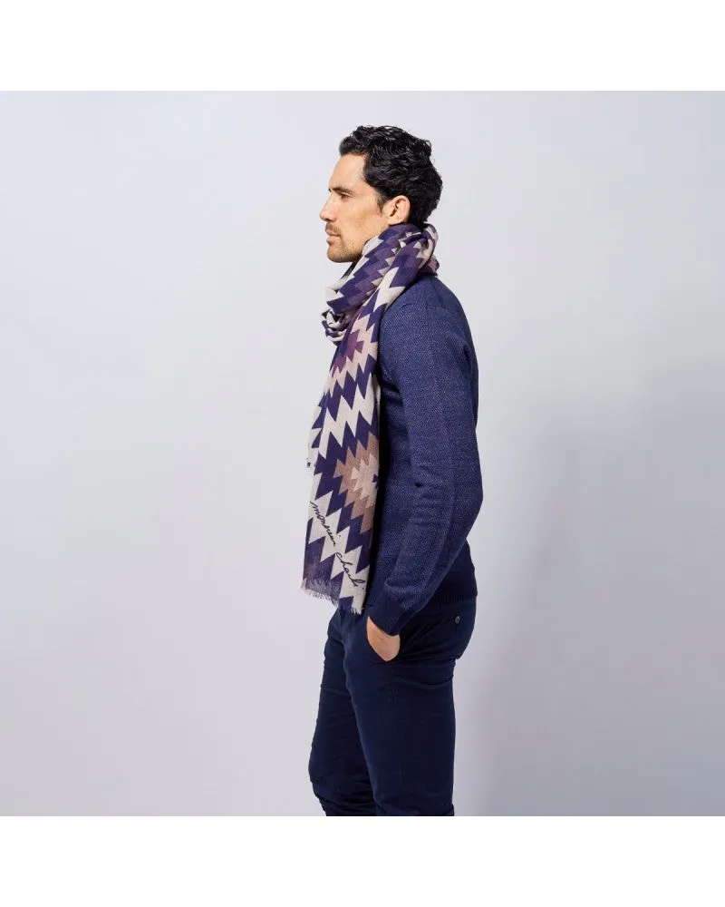 Aztec Printed Men's Wool Scarf