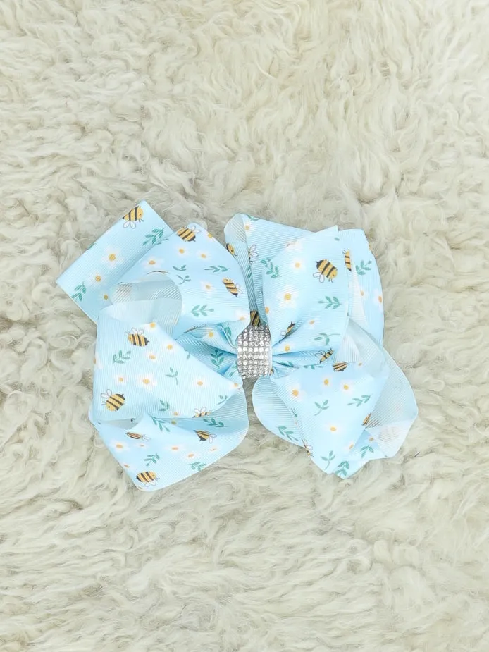 Baby Blue Bee & Daisy Bow