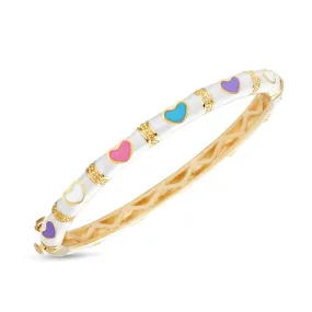 Bamboo Heart Bangle - White