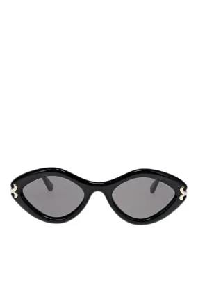 Black Smoke Geometric Acetate Sunglasses