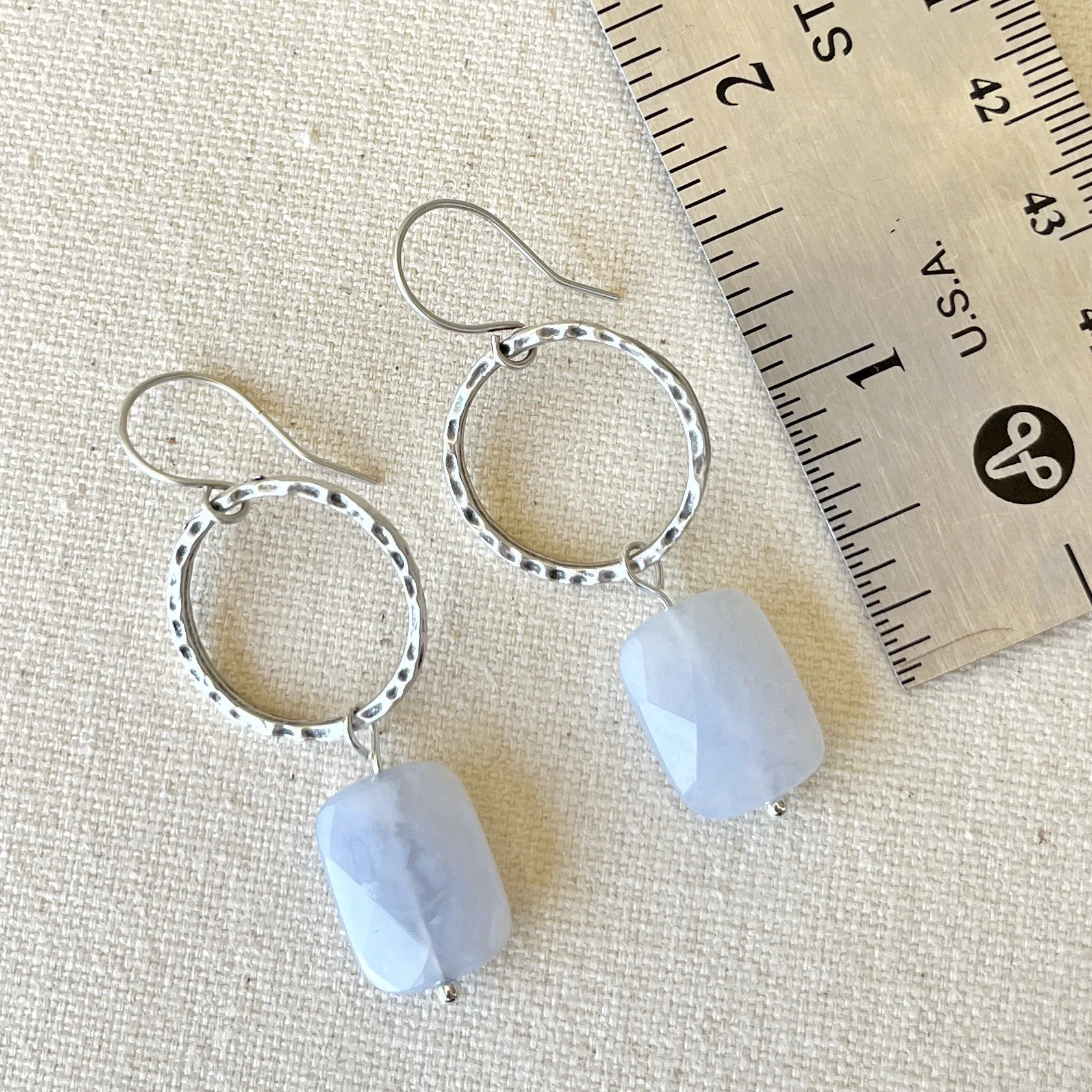 Blue Chalcedony Earrings