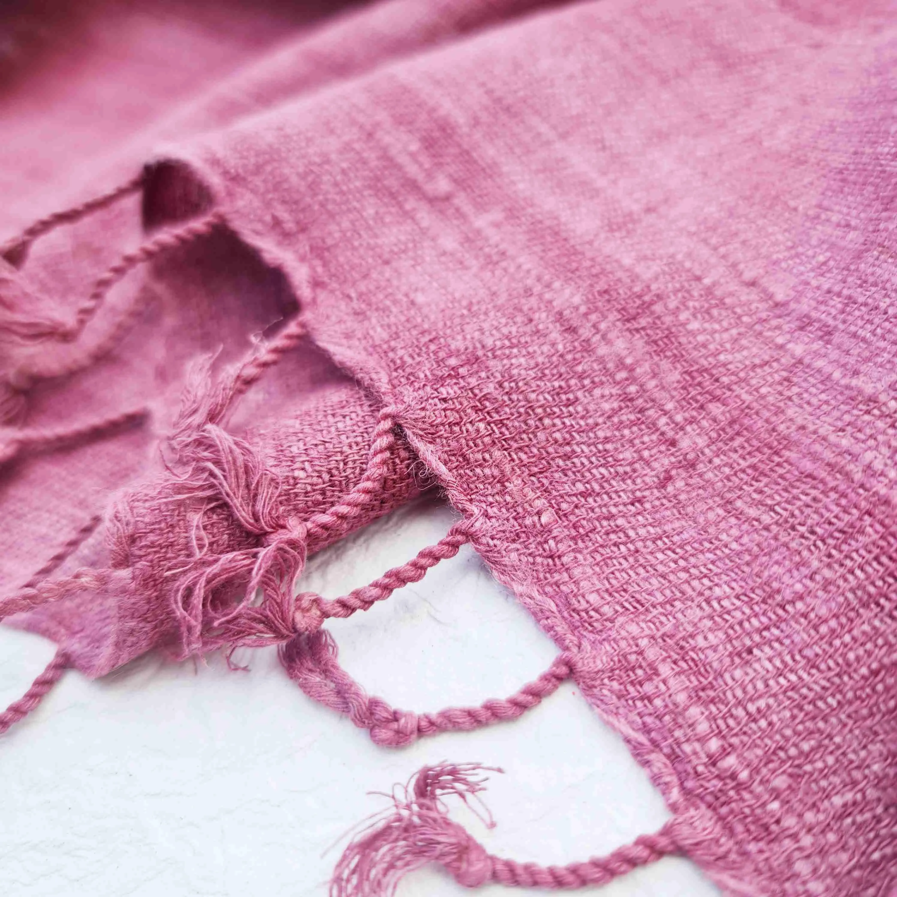 Blush Pink Handwoven Eri Silk Scarf