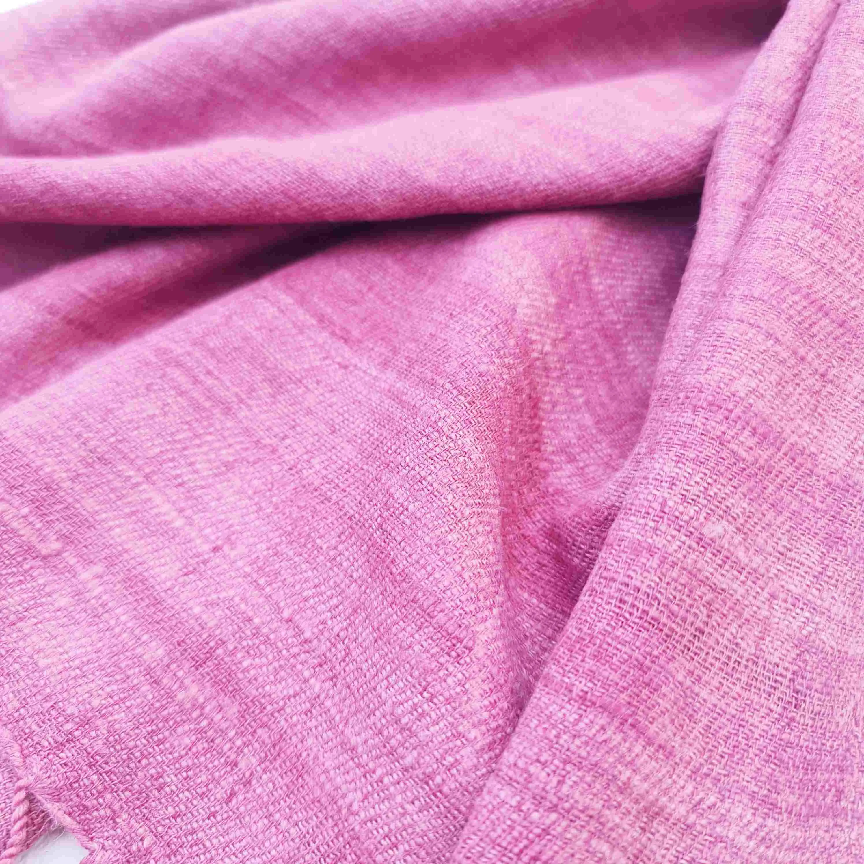 Blush Pink Handwoven Eri Silk Scarf