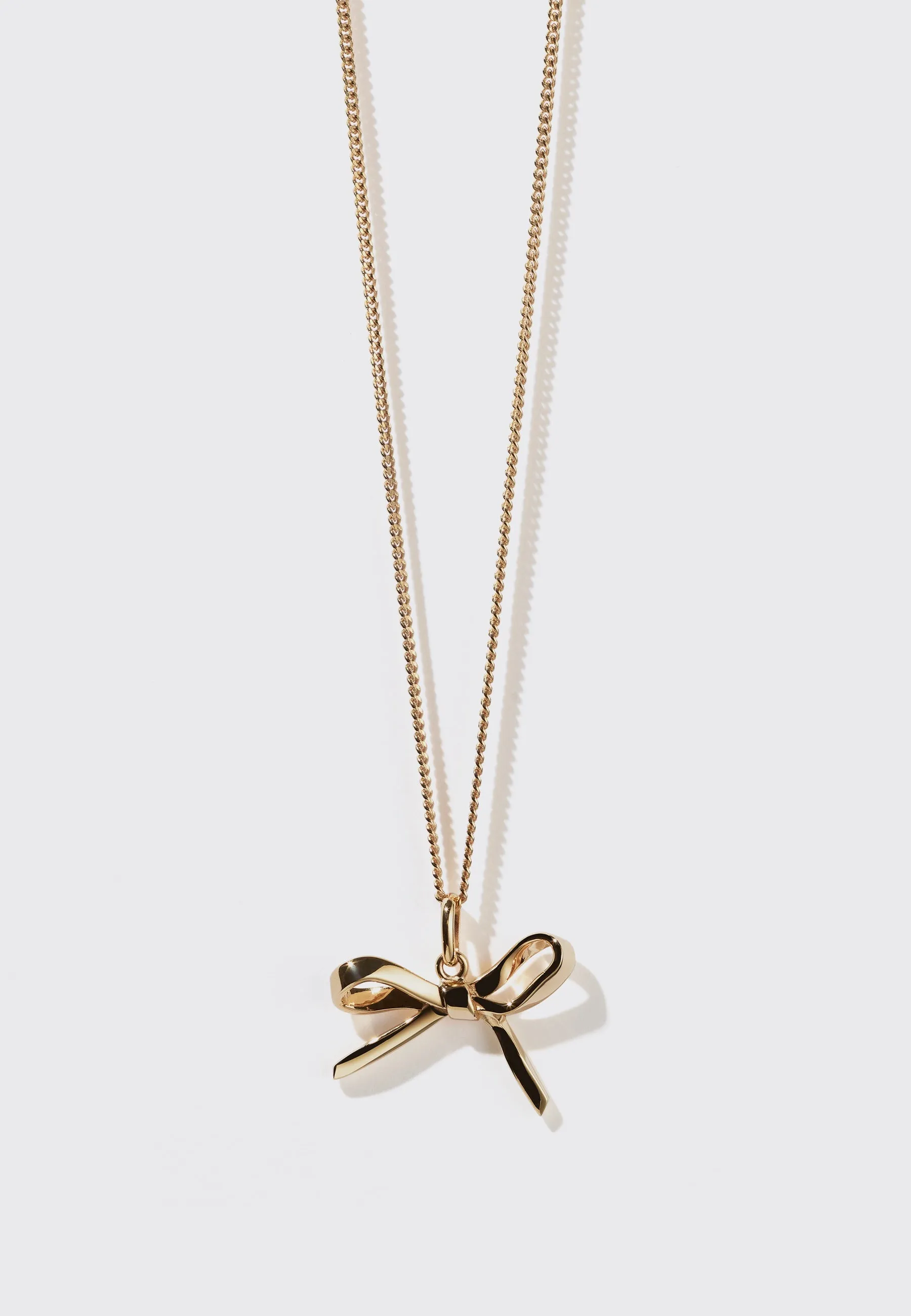 Bow Charm Necklace - Gold Plated