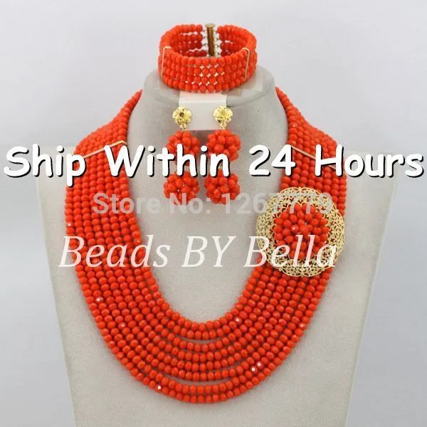 Bridal African Coral Beads Jewelry Set Original