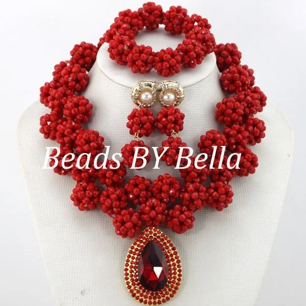 Bridal African Coral Beads Jewelry Set Original