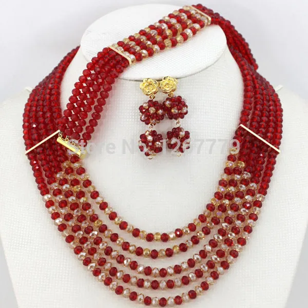 Bridal African Coral Beads Jewelry Set Original