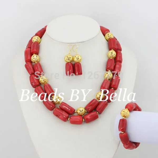 Bridal African Coral Beads Jewelry Set Original