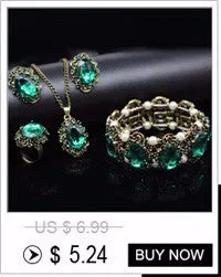 Bridal Jewelry Sets Green Crystal  Color Jewelry Set Necklace