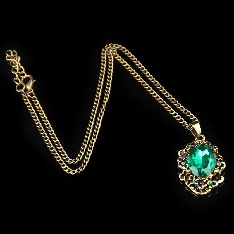 Bridal Jewelry Sets Green Crystal  Color Jewelry Set Necklace