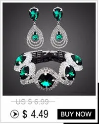 Bridal Jewelry Sets Green Crystal  Color Jewelry Set Necklace