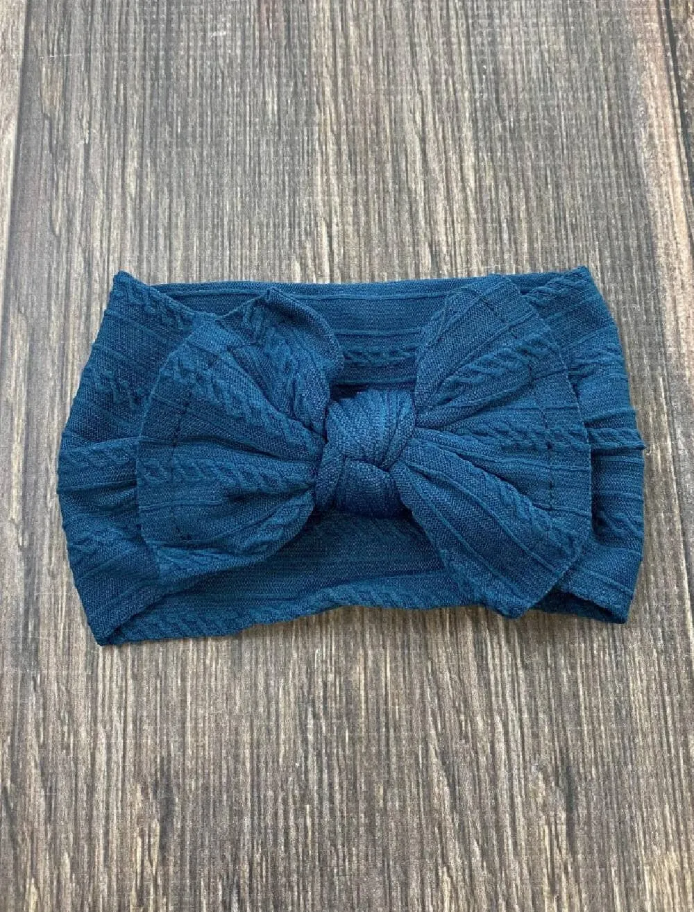 Cable Knit Bow Headband: Burgundy