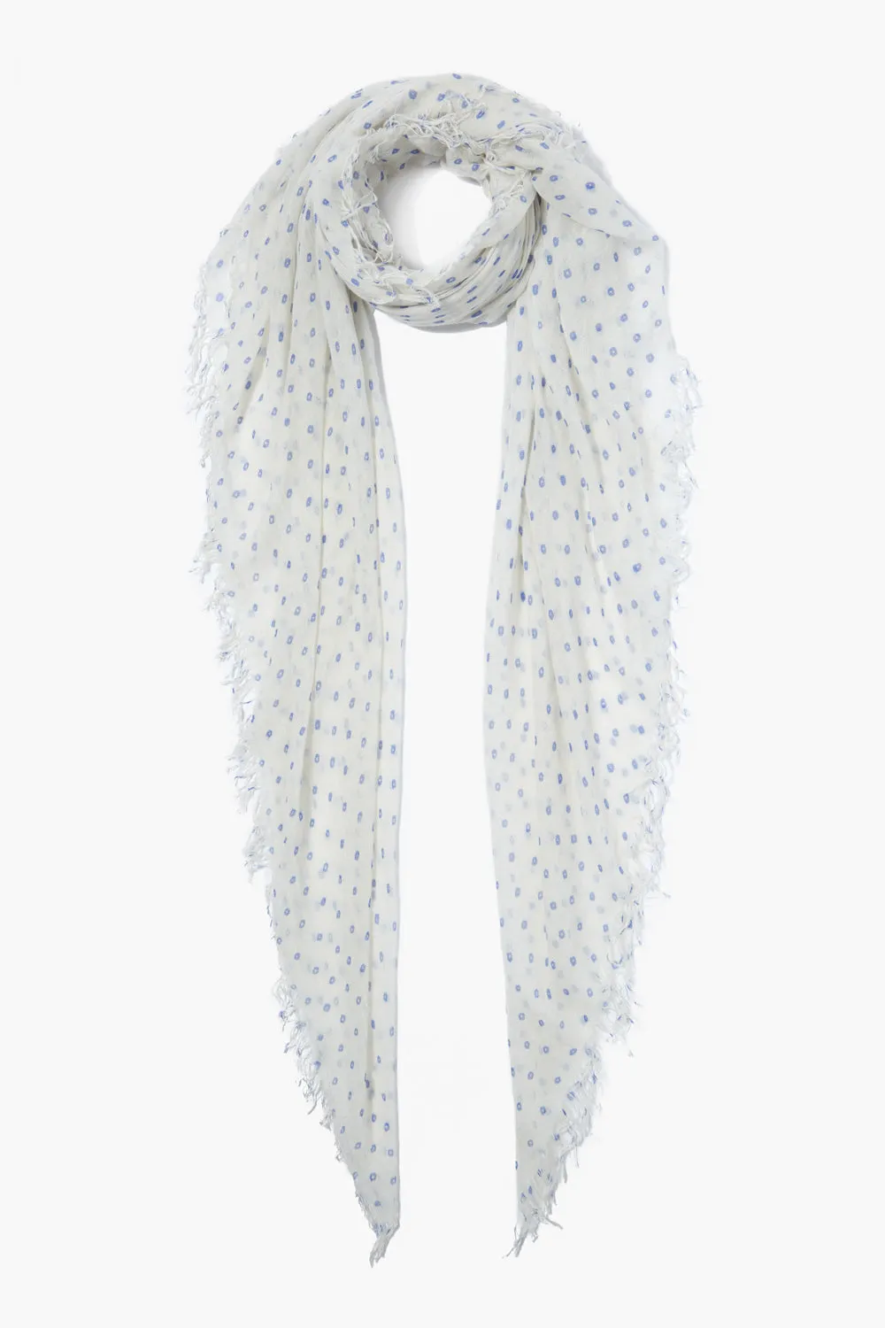 Cashmere and Silk Scarf Wedgewood Dot