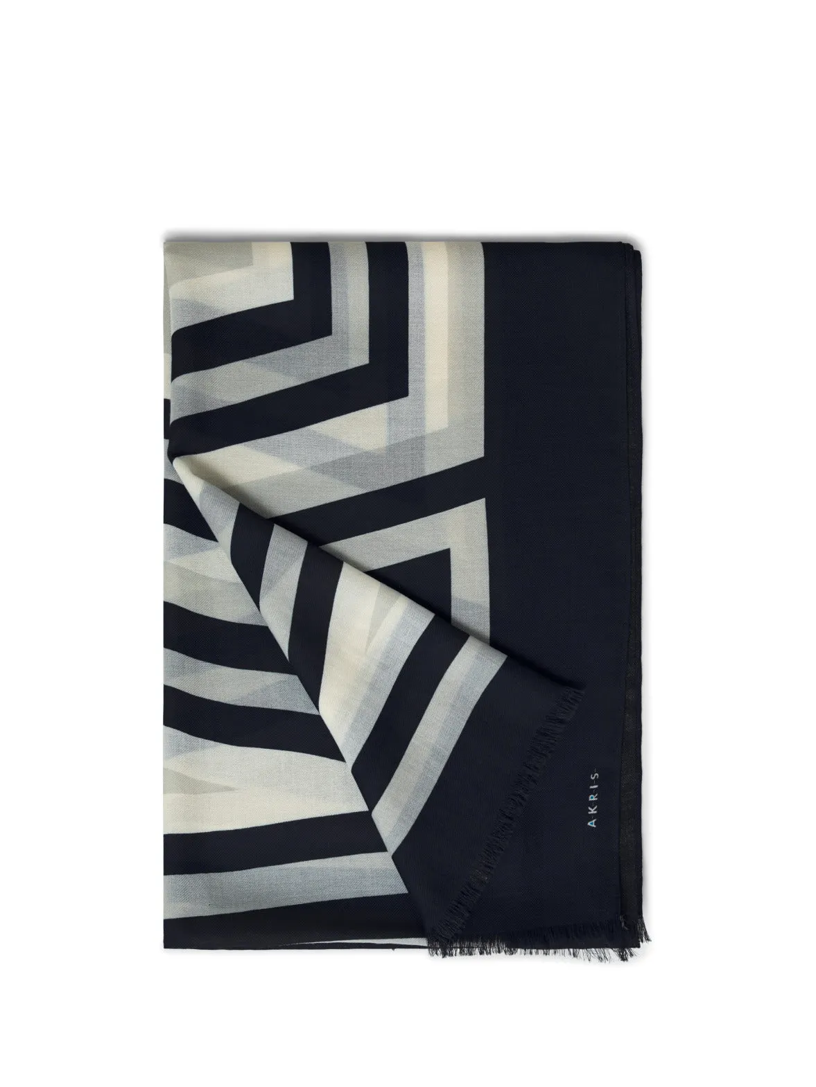 Cashmere Silk Infinite Trapezoid Print Scarf