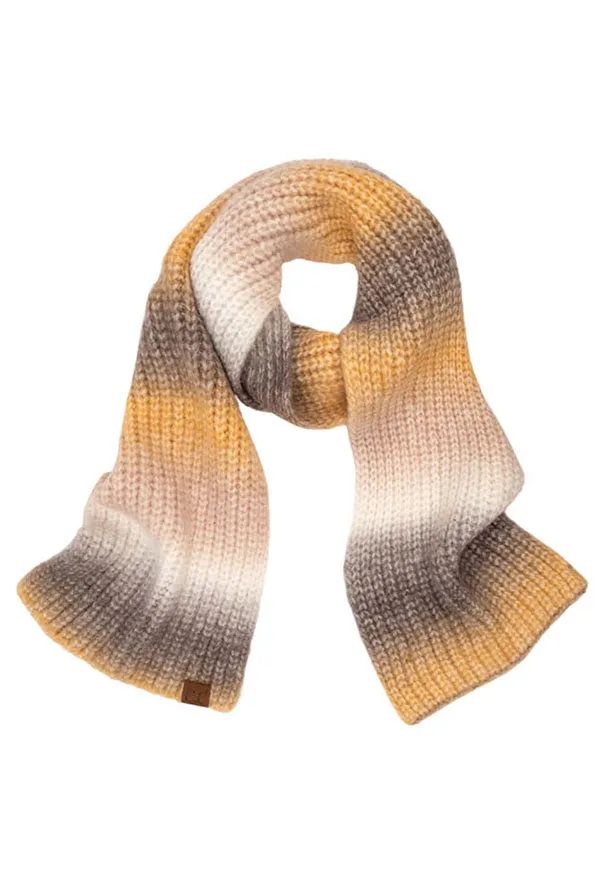 C.C Multi Color Rib Knit Scarf