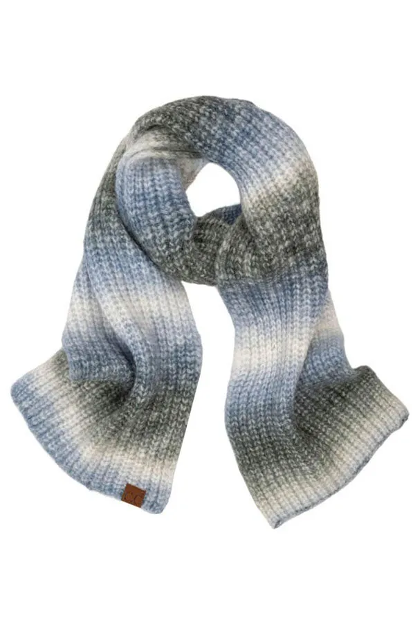 C.C Multi Color Rib Knit Scarf