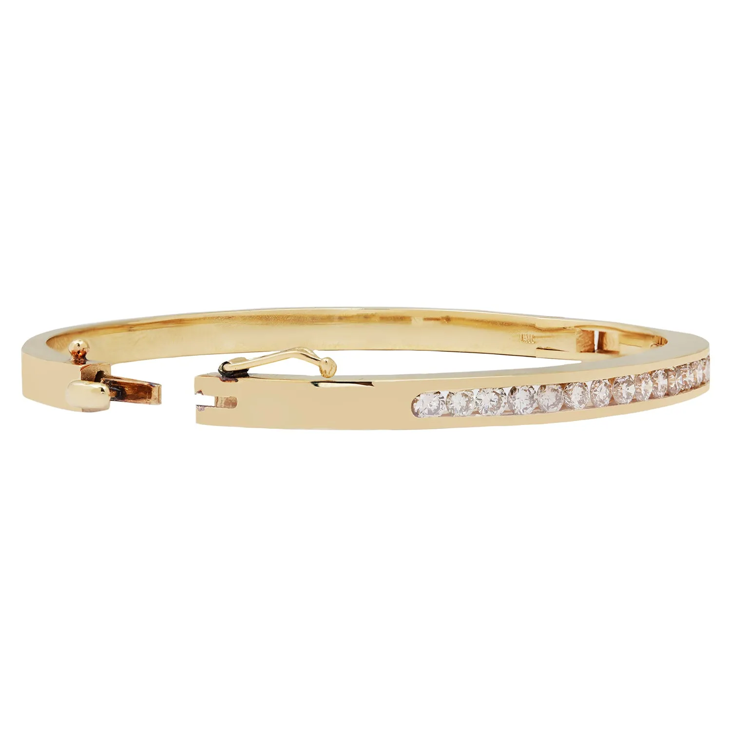 Channel Set Round Diamond Bangle