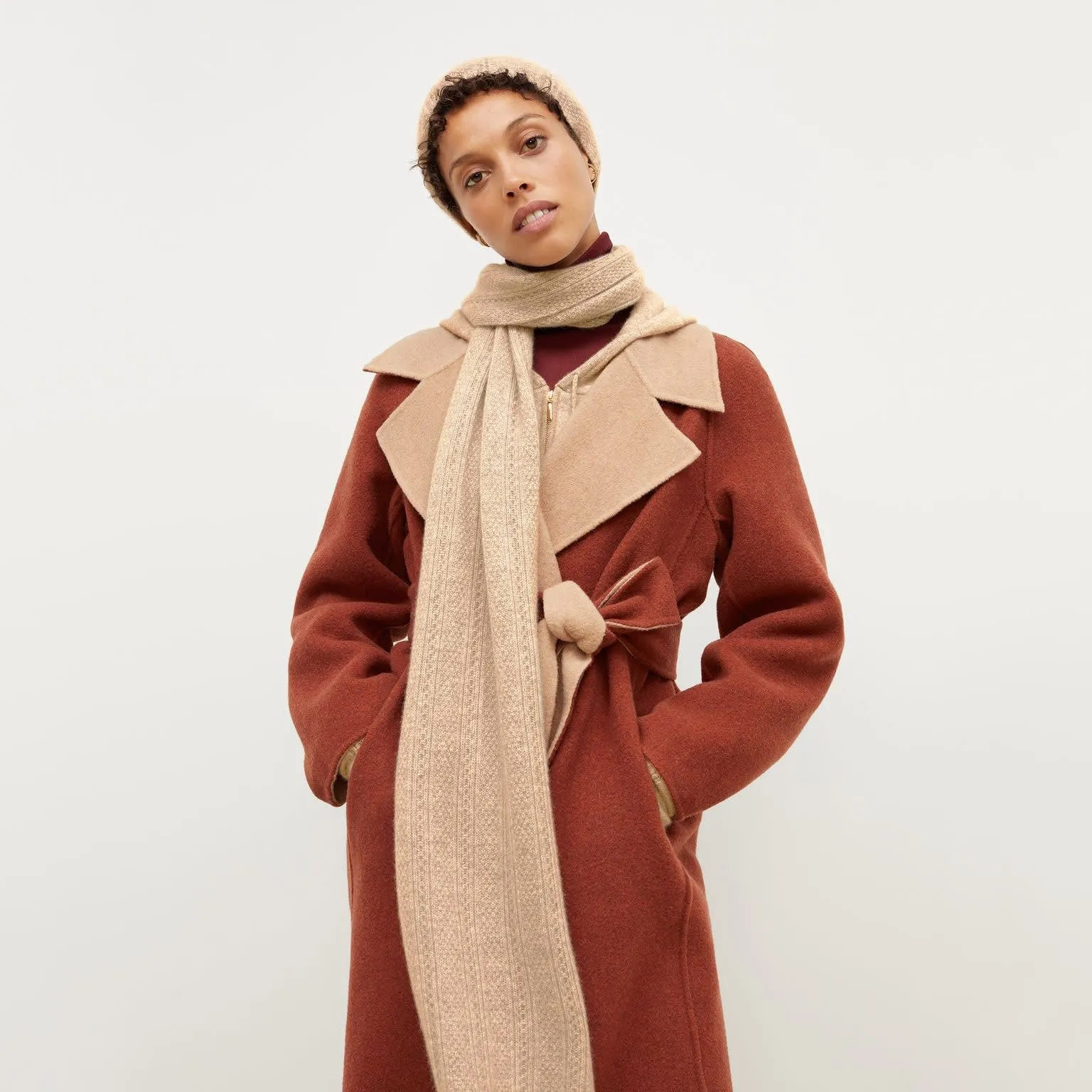 Circle Cable Scarf - Cashmere :: Light Camel