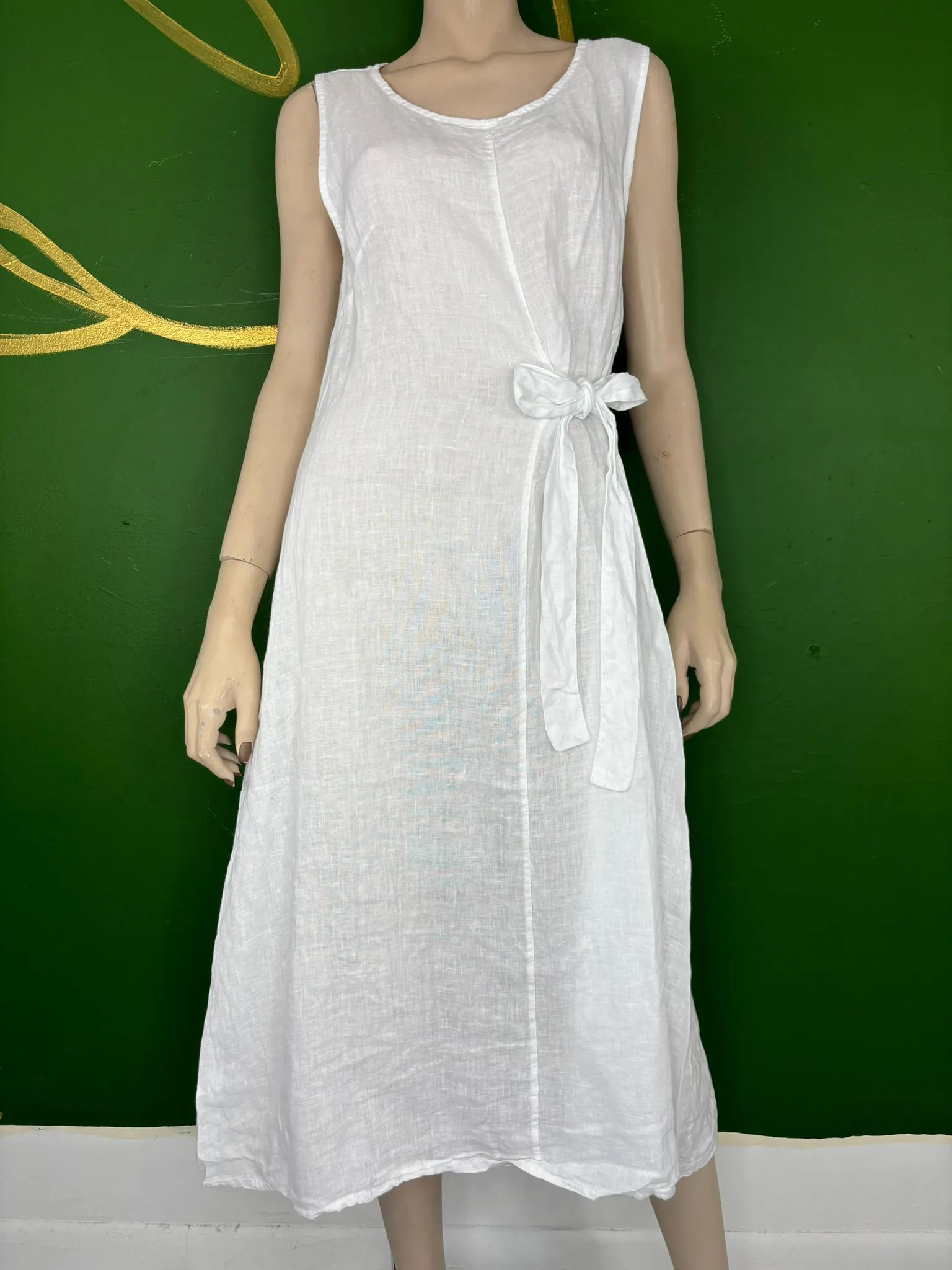 Classy Bow Linen Dress