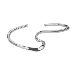 Modern Sterling Silver Twisted Bangle Bracelet - BT0805