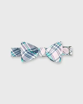 Cotton Woven Bow Tie in Navy/Pink/Aqua Madras