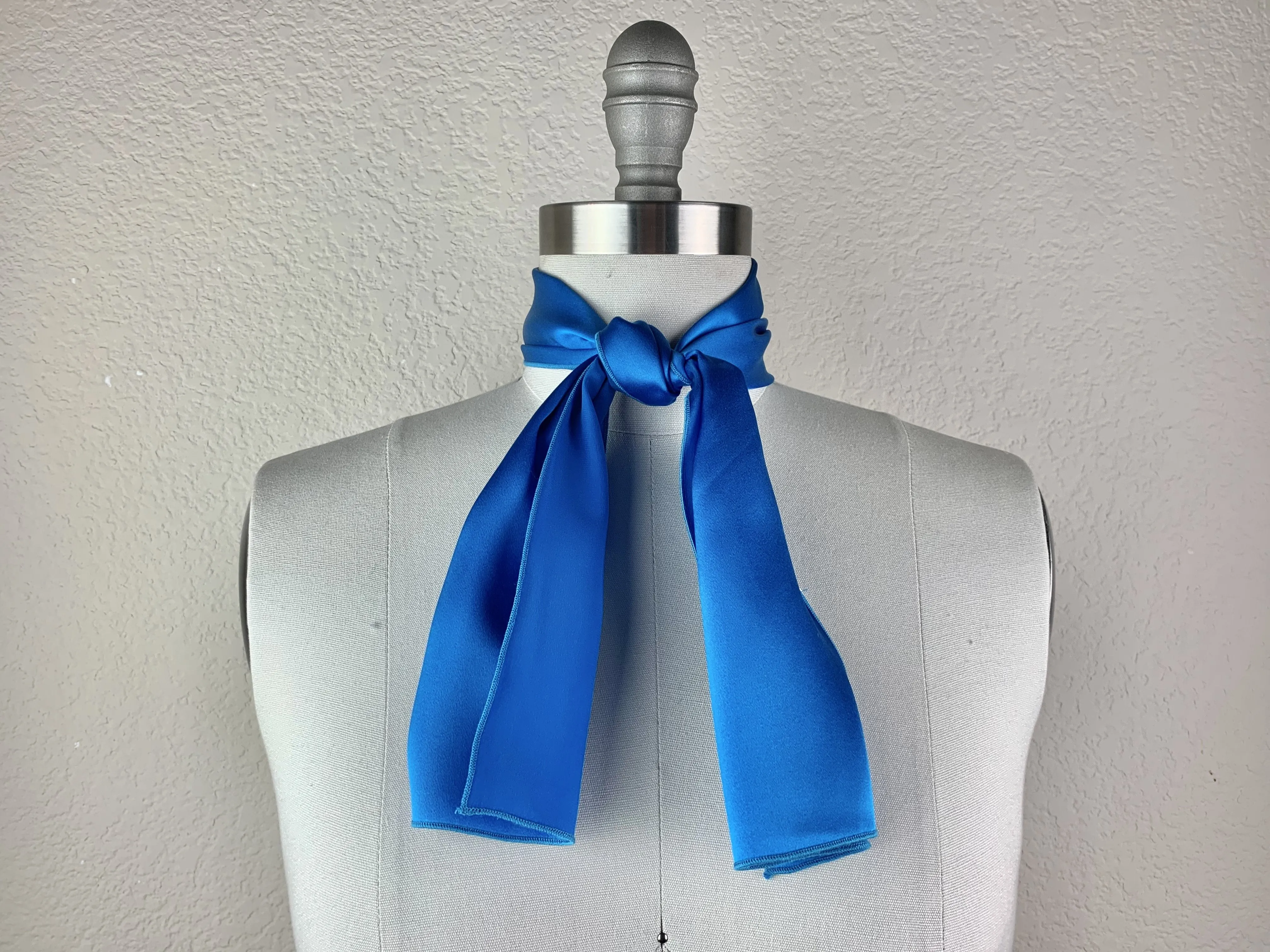 CR Deep Sky Blue Silk Scarf