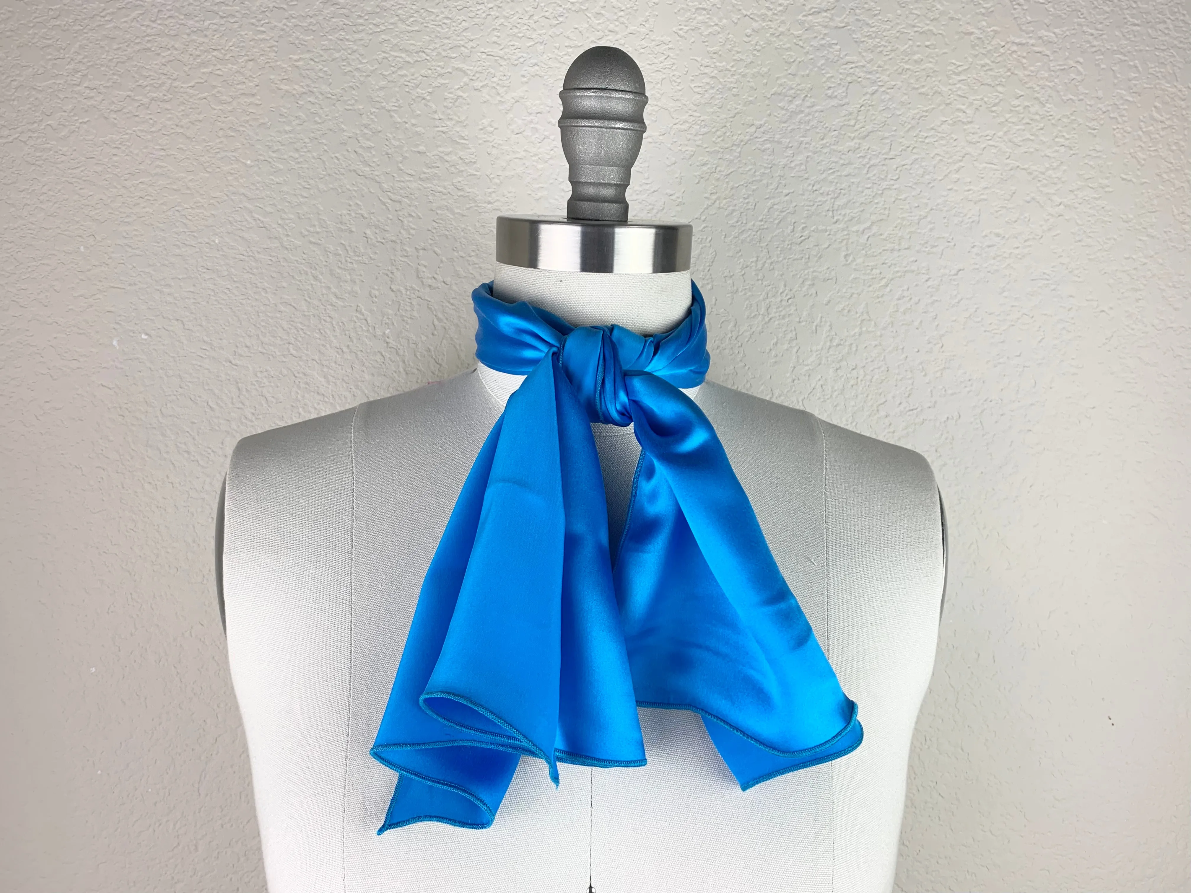 CR Deep Sky Blue Silk Scarf